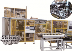 发动机缸体P站视频软件下载钢球/碗形塞涂胶、压装检漏生产线